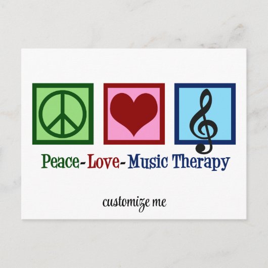 Peace Love Music Therapy Personalized Therapist Briefkaart (Voorkant)