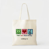 Peace Love Music Therapy Personalized Therapist Tote Bag (Voorkant)