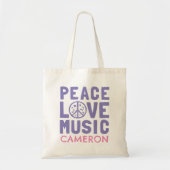 Peace Love Music Tote Bag (Voorkant)