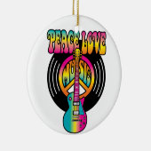 Peace-Love-Music-Vinyl Keramisch Ornament (Rechts)