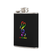 Peace Love & Music Vinyl Wrapped Flask Heupfles (Links)
