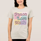 Peace Love Music Vrouwen Tri-Blend Shirt (Voorkant)