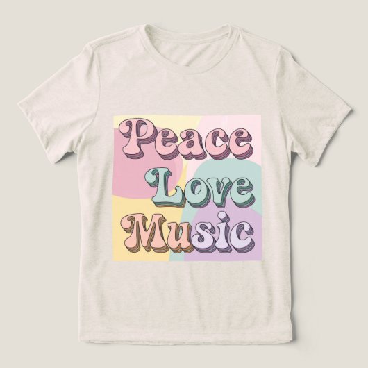Peace Love Music Vrouwen Tri-Blend Shirt (Design voorkant)