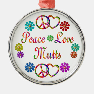 PEACE LOVE MUTTS METALEN ORNAMENT