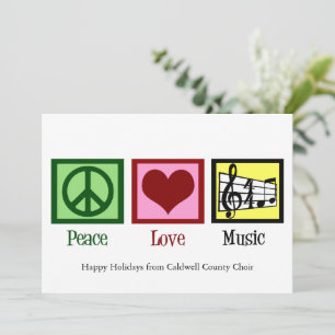 Peace Love Muziek Custom Band of Choir Christmas Feestdagenkaart