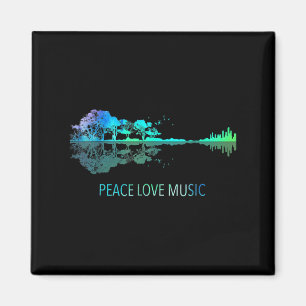 Peace Love Muziek Gitaar Lake Shadow Hippie Musici Magneet