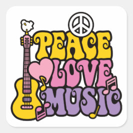 Peace Love Muziek Sticker