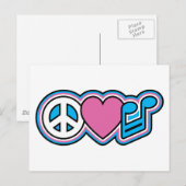 PEACE-LOVE MUZIEK-symbolen Briefkaart (Voorkant / Achterkant)
