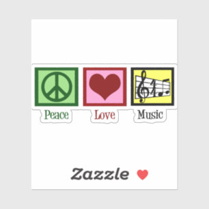 Peace Love-muzieklaptop Sticker