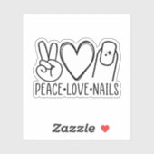 Peace Love Nails, Nail Tech, Nail Technicia Gift Sticker (Vel)