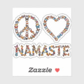 Peace Love Namaste Butterflies - Colorful Graphic Sticker (Vel)