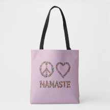Peace Love Namaste Butterflies - Pink Graphic Yoga