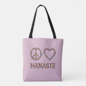 Peace Love Namaste Butterflies - Pink Graphic Yoga Tote Bag (Achterkant)
