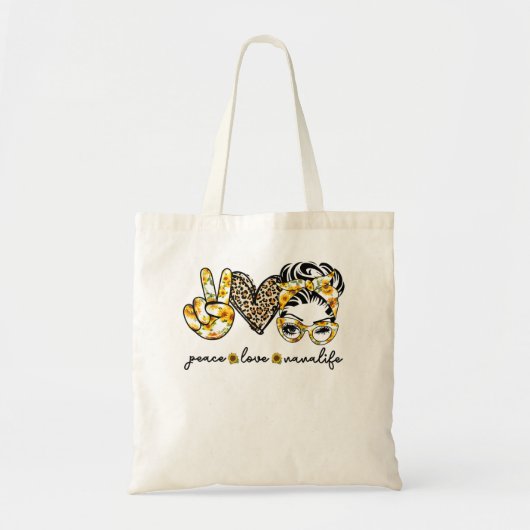Peace Love Nana Life Moeder Life Tote Bag (Voorkant)