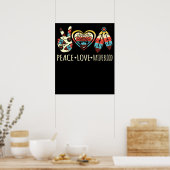 Peace Love native Blood American Day Pride Support Poster (Keuken)