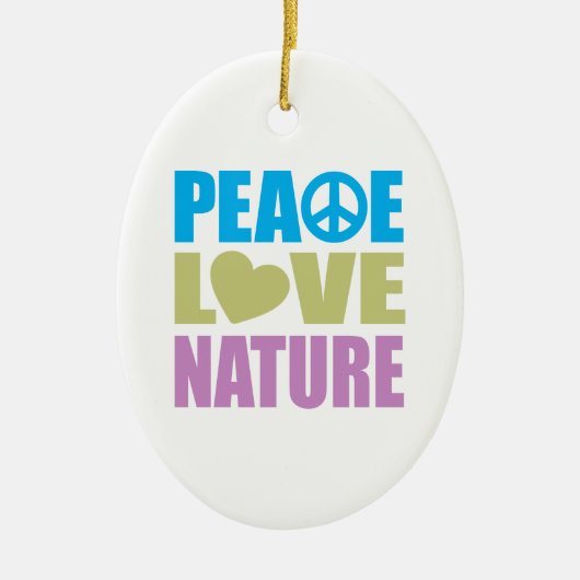 Peace Love Natuur Keramisch Ornament (Voorkant)