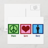 Peace Love Navy Briefkaart (Voorkant / Achterkant)