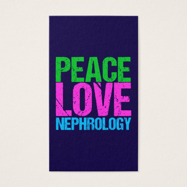 Peace Love Nefrologie Verticaal Visitekaartje (Voorkant)