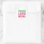 Peace Love Nepal Ronde Sticker (Tas)