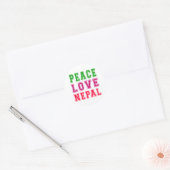 Peace Love Nepal Ronde Sticker (Envelop)