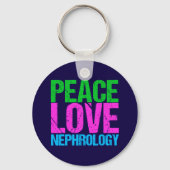 Peace Love Nephrology Sleutelhanger (Voorkant)