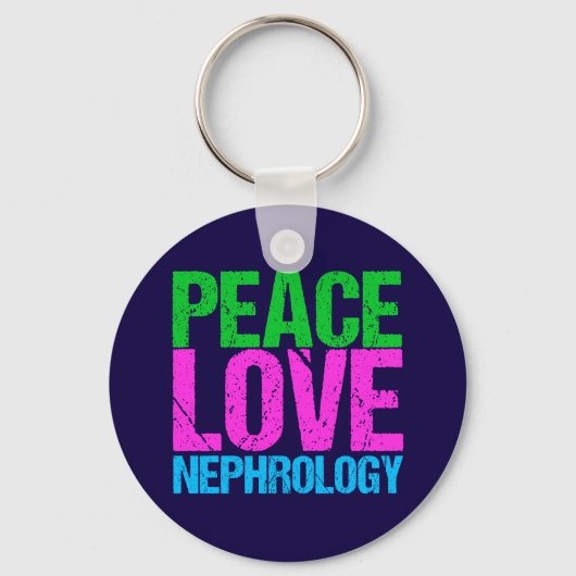 Peace Love Nephrology Sleutelhanger (Voorkant)