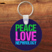 Peace Love Nephrology Sleutelhanger (Voorkant)