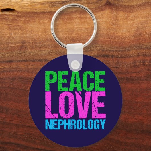 Peace Love Nephrology Sleutelhanger (Voorkant)