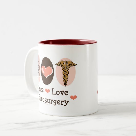 Peace Love Neurochirurgie Mok (Voorkant links)