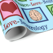 Peace Love Neurology Cadeaupapier (Rol Hoek)