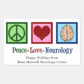 Peace Love Neurology Custom Neuroloog Rechthoekige Sticker (Voorkant)