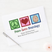 Peace Love Neurology Custom Neuroloog Rechthoekige Sticker (Envelop)