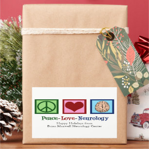 Peace Love Neurology Custom Neuroloog Rechthoekige Sticker