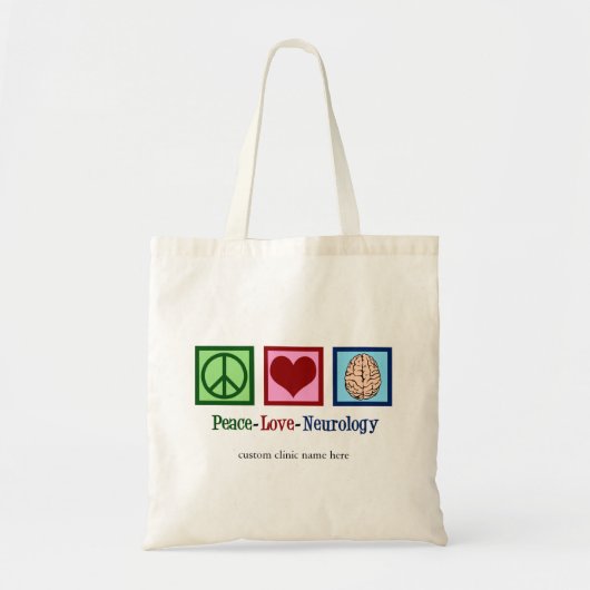 Peace Love Neurology Custom Neuroloog Tote Bag (Voorkant)