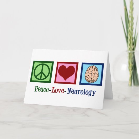 Peace Love Neurology Feestdagen Kaart (Voorkant)