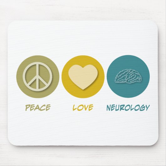 Peace Love Neurology Muismat (Voorkant)