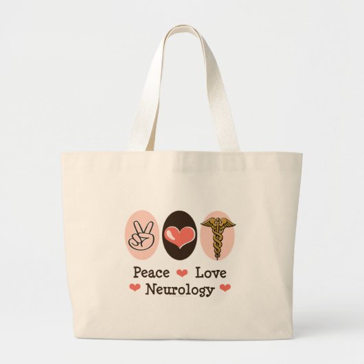 Peace Love Neurology Neuroloog Canvas tas (Voorkant)