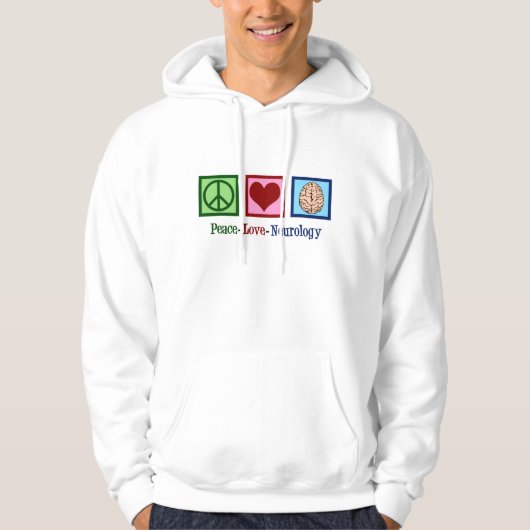 Peace Love Neurology - Neuroloog Hoodie (Voorkant)
