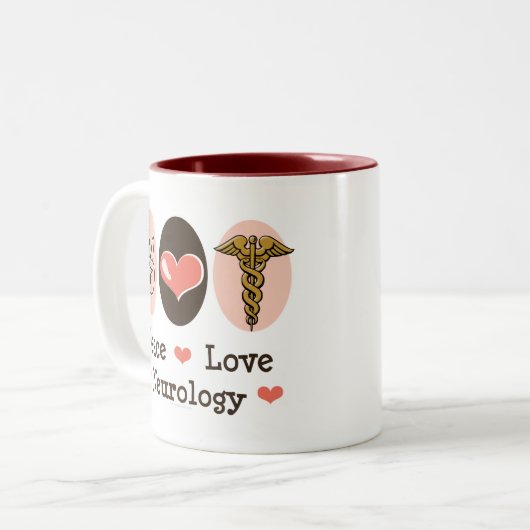 Peace Love Neurology Neuroloog Mok (Voorkant links)