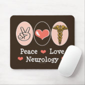 Peace Love Neurology Neuroloog Mousepad Muismat (Met muis)