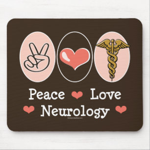 Peace Love Neurology Neuroloog Mousepad Muismat