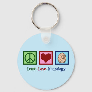 Peace Love Neurology - Neuroloog Sleutelhanger