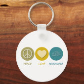 Peace Love Neuroscience Sleutelhanger (Voorkant)