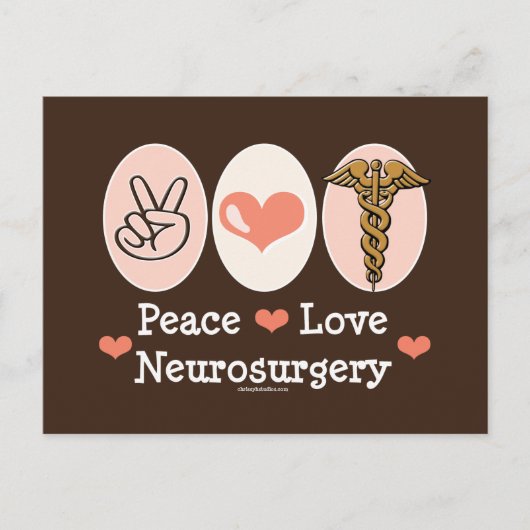 Peace Love Neurosurgery Briefkaart (Voorkant)