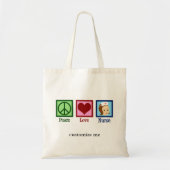 Peace Love Neurse Cute Custom Verpleegkundige Tote Bag (Voorkant)