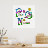 Peace Love Neurses Poster (Keuken)