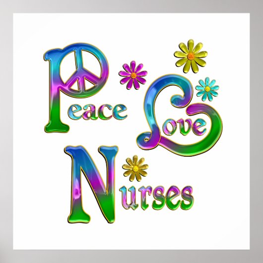 Peace Love Neurses Poster (Voorkant)