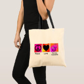 Peace Love Neursing Assistant Roze en Oranje Tote Bag (Voorkant (product))
