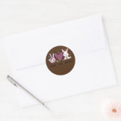 Peace Love Neursing Easter Leopard Heart Bunny Ronde Sticker (Envelop)