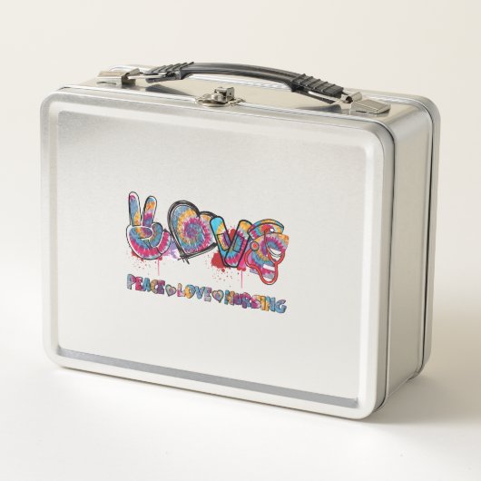 Peace Love Neursing Stethoscope Cute Nurse Tie Dye (Voorkant)